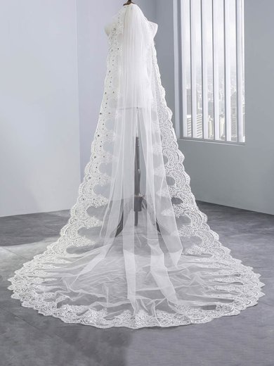 Chapel Bridal Veils One-tier Lace Applique Edge Applique Classic #Milly03010218