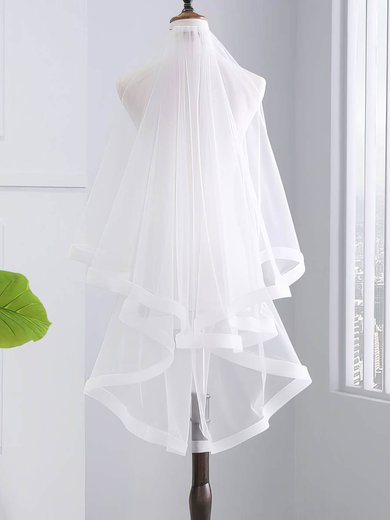 Fingertip Bridal Veils Two-tier Ribbon Edge Classic #Milly03010219