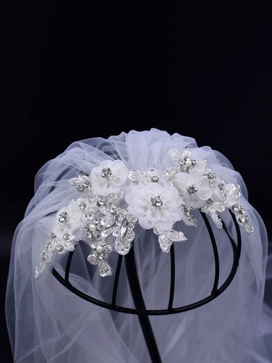 Waltz Bridal Veils Two-tier Cut Edge Beading Classic #Milly03010241