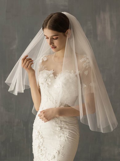 Fingertip Bridal Veils Two-tier Cut Edge Classic #Milly03010253