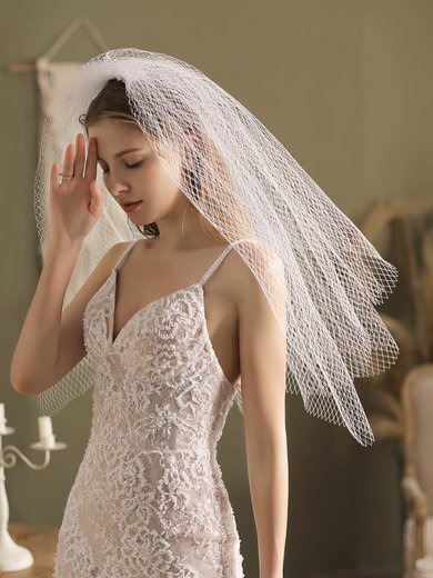Elbow Bridal Veils Two-tier Cut Edge Classic #Milly03010261