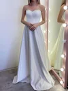 A-line Sweetheart Satin Floor-length Wedding Dresses #Milly00024070