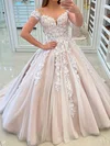 Ball Gown/Princess Illusion Tulle Sweep Train Wedding Dresses With Appliques Lace #Milly00024122