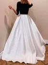 Ball Gown/Princess Square Neckline Satin Sweep Train Wedding Dresses With Beading #Milly00024135