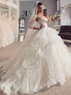 Ball Gown Sweetheart Tulle Sweep Train Wedding Dresses With Cascading Ruffles #Milly00024137
