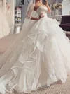 Ball Gown/Princess Sweetheart Tulle Sweep Train Wedding Dresses With Cascading Ruffles #Milly00024137