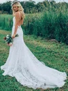 Trumpet/Mermaid Sweetheart Lace Sweep Train Wedding Dresses #Milly00024192