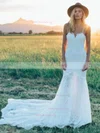 Trumpet/Mermaid Sweetheart Lace Sweep Train Wedding Dresses #Milly00024192