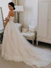 Ball Gown Off-the-shoulder Tulle Court Train Wedding Dresses With Appliques Lace #Milly00024200
