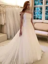 Ball Gown Straight Tulle Sweep Train Wedding Dresses #Milly00024215
