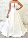 Ball Gown/Princess Straight Satin Court Train Wedding Dresses #Milly00024233