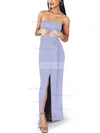 Sheath/Column Square Neckline Satin Floor-length Sashes / Ribbons Prom Dresses #Milly020107722