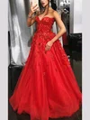 Ball Gown/Princess Floor-length Sweetheart Tulle Appliques Lace Prom Dresses #Milly020107591