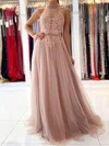 Ball Gown/Princess Floor-length High Neck Tulle Beading Prom Dresses #Milly020107619