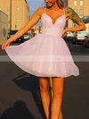 A-line V-neck Glitter Short/Mini Prom Dresses #Milly020107651