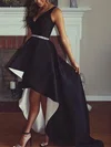 Ball Gown/Princess Asymmetrical V-neck Satin Beading Prom Dresses #Milly020107666