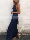 Sheath/Column Cowl Neck Silk-like Satin Ankle-length Split Front Prom Dresses #Milly020106589