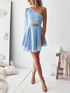 A-line One Shoulder Chiffon Short/Mini Homecoming Dresses #Milly020106607