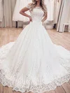 Ball Gown/Princess Off-the-shoulder Lace Court Train Wedding Dresses #Milly00024360