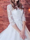 Ball Gown/Princess Illusion Tulle Court Train Wedding Dresses With Appliques Lace #Milly00024401