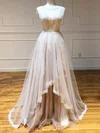 Ball Gown Illusion Tulle Sweep Train Wedding Dresses With Appliques Lace #Milly00024409