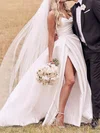 Ball Gown/Princess V-neck Satin Court Train Wedding Dresses With Split Front #Milly00024420