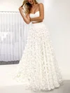 Ball Gown Sweetheart Lace Sweep Train Wedding Dresses With Appliques Lace #Milly00024526