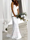 Sheath/Column Cowl Neck Silk-like Satin Sweep Train Wedding Dresses #Milly00024538