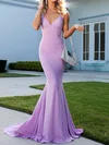 Mermaid V-neck Jersey Backless Prom Dresses #Milly020107854