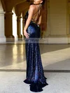 Trumpet/Mermaid V-neck Sequined Sweep Train Prom Dresses #Milly020107863