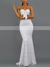 Trumpet/Mermaid Strapless Jersey Sweep Train Bow Prom Dresses #Milly020107876
