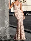 Mermaid V-neck Sparkly Sequin Prom Dresses #Milly020107899