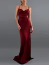 Sheath/Column Sweep Train Cowl Neck Satin Formal Dresses PT020107917