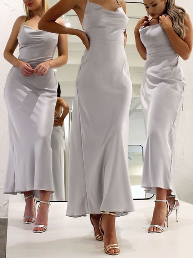 Sheath/Column Cowl Neck Silk-like Satin Ankle-length Bridesmaid Dresses #Milly01014249