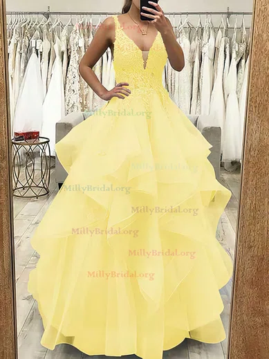 Pastel yellow ball store gown