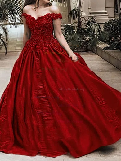 Grape Satin Beading Off The Shoulder Prom Dress With Train Grape Satin Beading Off The Shoulder Prom Dress With Train