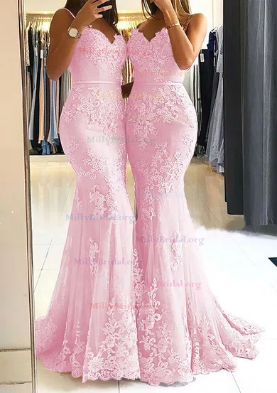 Backless Appliques Pink V Neck Tulle Sweep Train Wedding Dress Backless Appliques Pink V Neck Tulle Sweep Train Wedding Dress