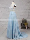 A-line Scoop Neck Chiffon Floor-length Appliques Lace Prom Dresses Sale #sale020101989
