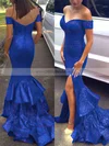 Trumpet/Mermaid Off-the-shoulder Sequined Sweep Train Tiered Prom Dresses Sale #sale020102197