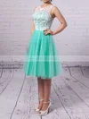 A-line Scoop Neck Lace Tulle Short/Mini Prom Dresses Sale #sale020102213