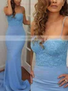Trumpet/Mermaid Sweetheart Silk-like Satin Sweep Train Appliques Lace Prom Dresses Sale #sale020102223