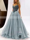 Ball Gown V-neck Organza Velvet Floor-length Prom Dresses Sale #sale020102419