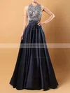 Princess Halter Satin Sweep Train Beading Prom Dresses Sale #sale020102435