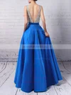 Princess V-neck Satin Floor-length Beading Prom Dresses Sale #sale020102600