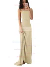 Sheath/Column Square Neckline Chiffon Floor-length Prom Dresses Sale #sale020103498