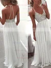 A-line V-neck Chiffon Floor-length Lace Prom Dresses Sale #sale020104412