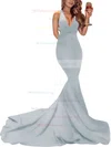 Trumpet/Mermaid V-neck Jersey Sweep Train Prom Dresses Sale #sale020104522