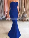 Trumpet/Mermaid Sweetheart Silk-like Satin Sweep Train Appliques Lace Prom Dresses Sale #sale020104580