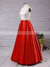 Ball Gown Square Neckline Satin Floor-length Appliques Lace Prom Dresses Sale #sale020104587