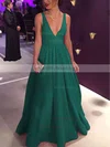 Ball Gown V-neck Silk-like Satin Floor-length Bow Prom Dresses Sale #sale020104603